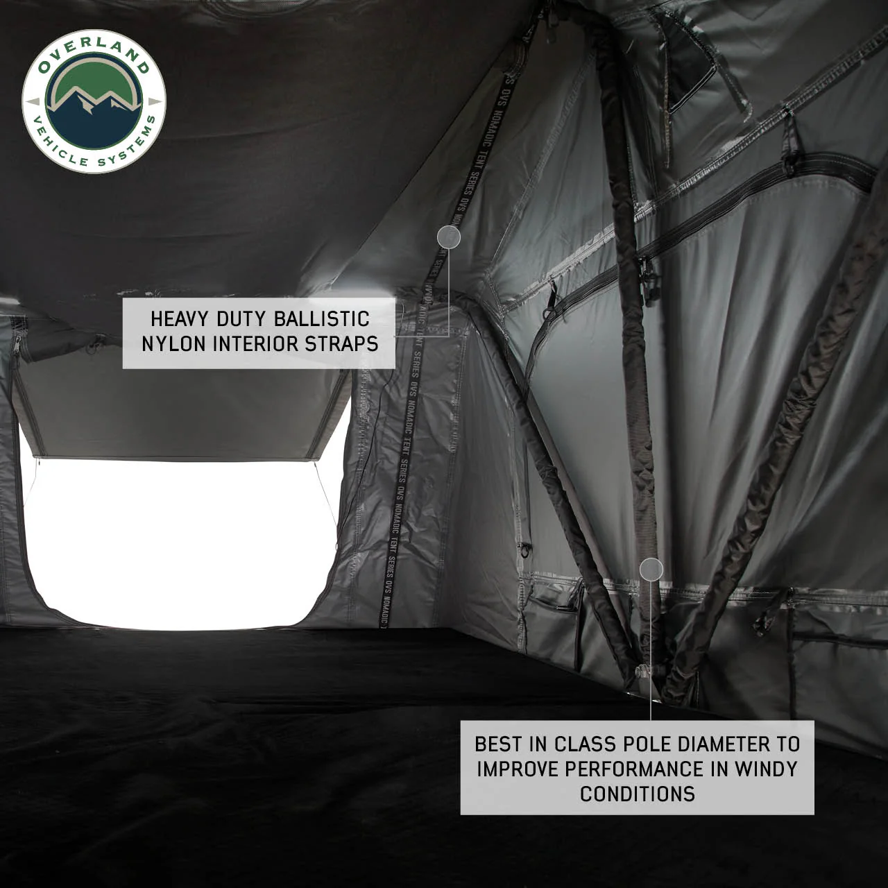 Nomadic 2 Standard Roof Top Tent Roof Top Tent 2 Person Overland Vehicle Systems - 18429936 - Image 12
