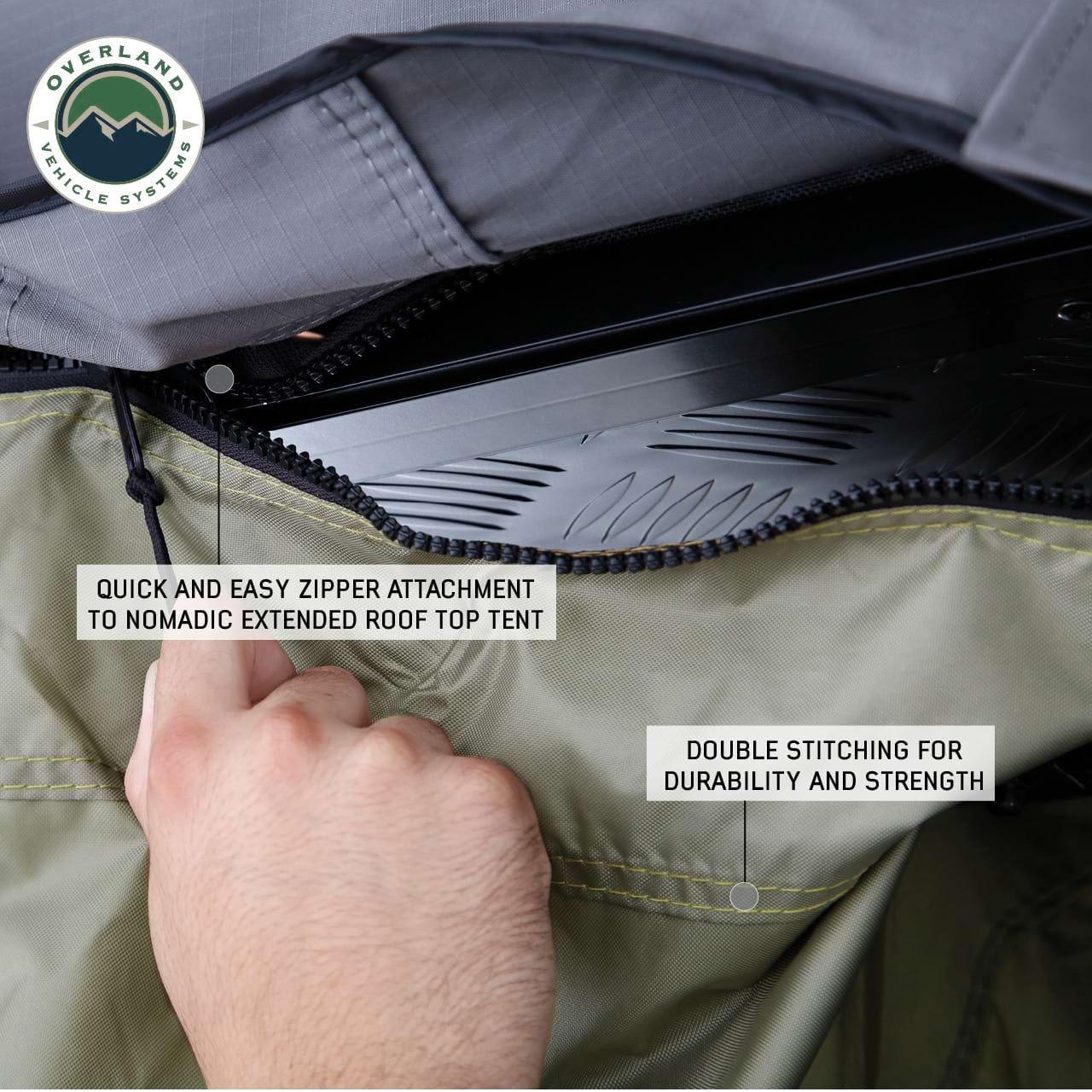 Nomadic 3 Roof Top Tent Annex Room With Floor & Cover Overland Vehicle Systems - 18539936 - Image 9