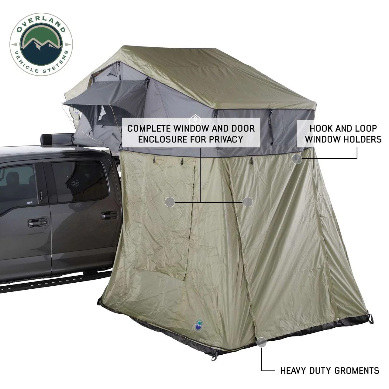 Nomadic 4 Roof Top Tent Annex - 4 Person Roof Top Tent Annex Overland Vehicle Systems - 18549936 - Image 2