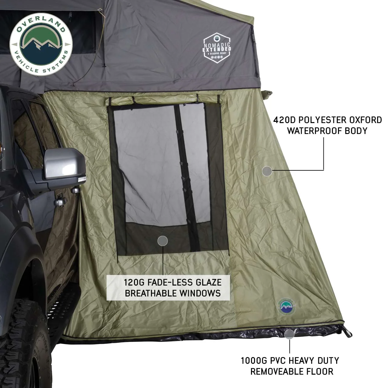Nomadic 4 Roof Top Tent Annex - 4 Person Roof Top Tent Annex Overland Vehicle Systems - 18549936 - Image 4