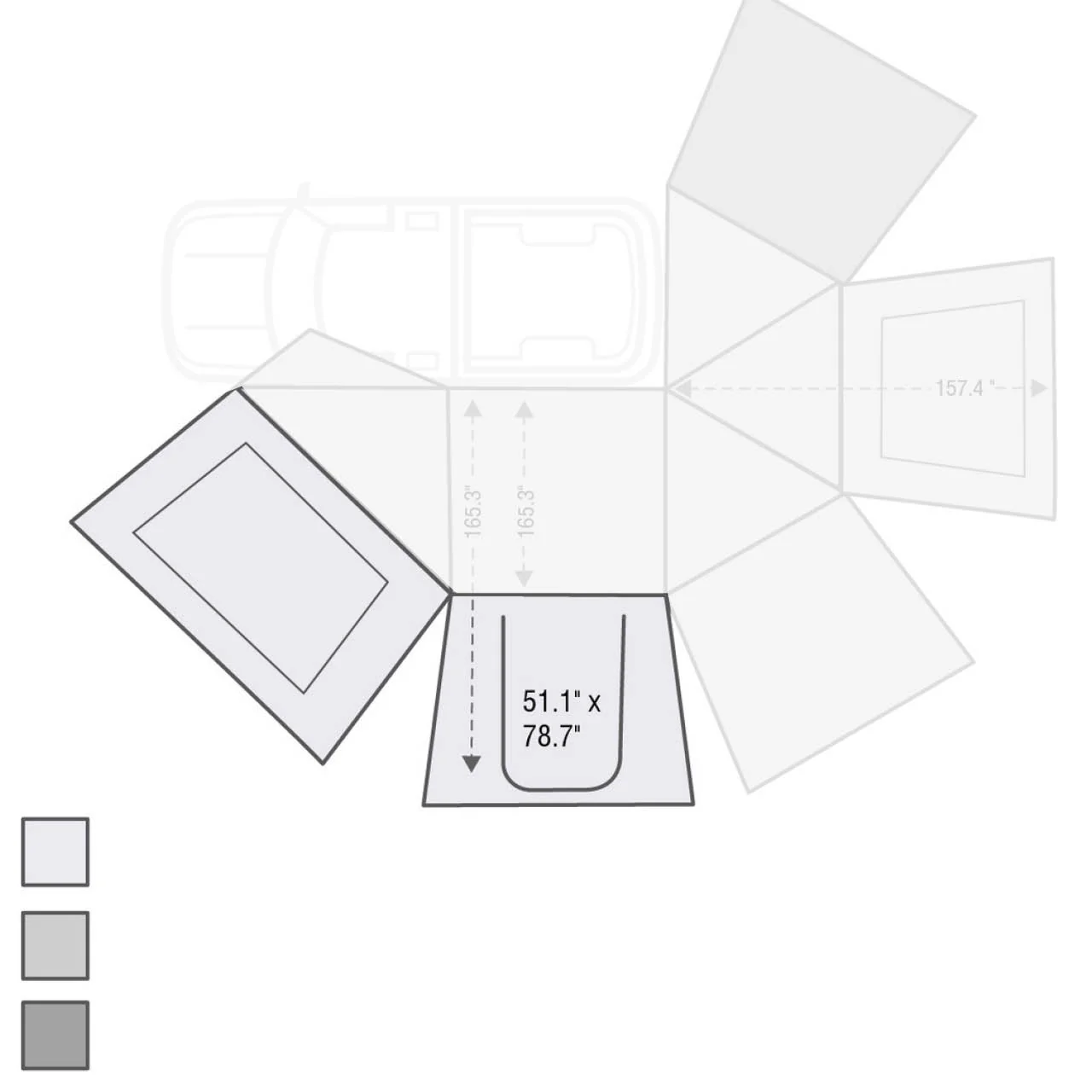 Nomadic Awning 270 for Driver Side Wall 1 270 Awning Wall 1 Overland Vehicle Systems - 18099910 - Image 4