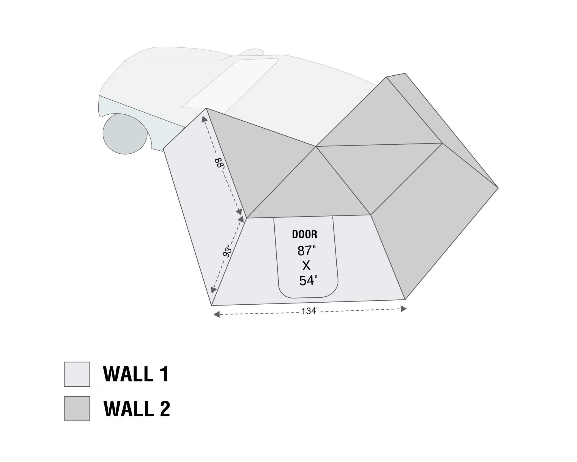 Overland Vehicle Systems Freestanding Driver Nomadic 270LT Awning Wall 2 Overland Vehicle Systems - 18209909