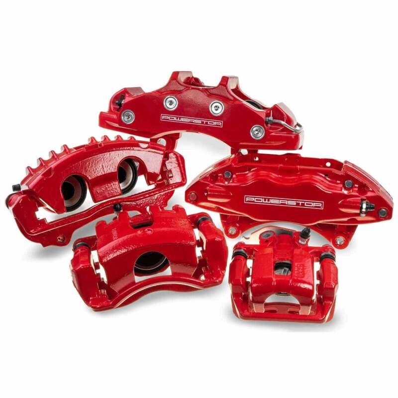 Power Stop 90-00 Chevrolet C3500 Front Red Calipers w/o Brackets - Pair - Image 4