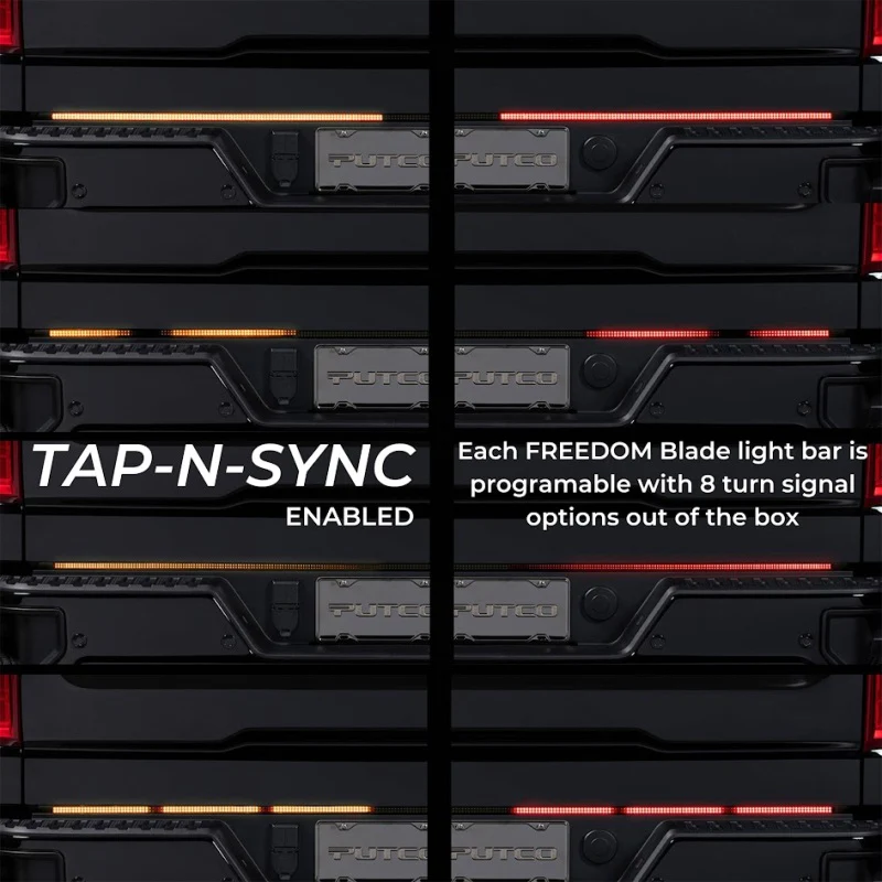 Putco 23-24 Ford SuperDuty F-250/F-350/F-450 60In Freedom Blade Tailgate Bars w/ Halogen Taillamps - Image 4