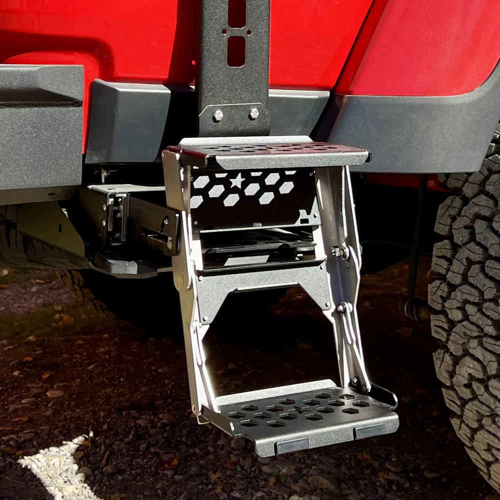 R-STEP 9 Inch Wide For 2020-2023 Jeep Gladiator Bed Step Attachment Brackets Driver Side Behind Rear Tire DIESEL MOTOR Rock Slide Engineering - RS-931 - Image 3