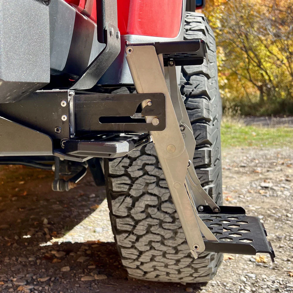 R-STEP 9 Inch Wide For 2020-2023 Jeep Gladiator Bed Step Attachment Brackets Driver Side Behind Rear Tire DIESEL MOTOR Rock Slide Engineering - RS-931 - Image 4