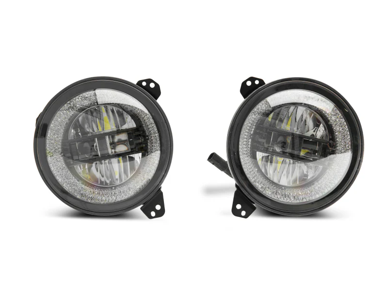 Raxiom 18-22 Jeep Wrangler JL/JT Axial Series LED Headlights- Black Housing (Clear Lens) - Image 2