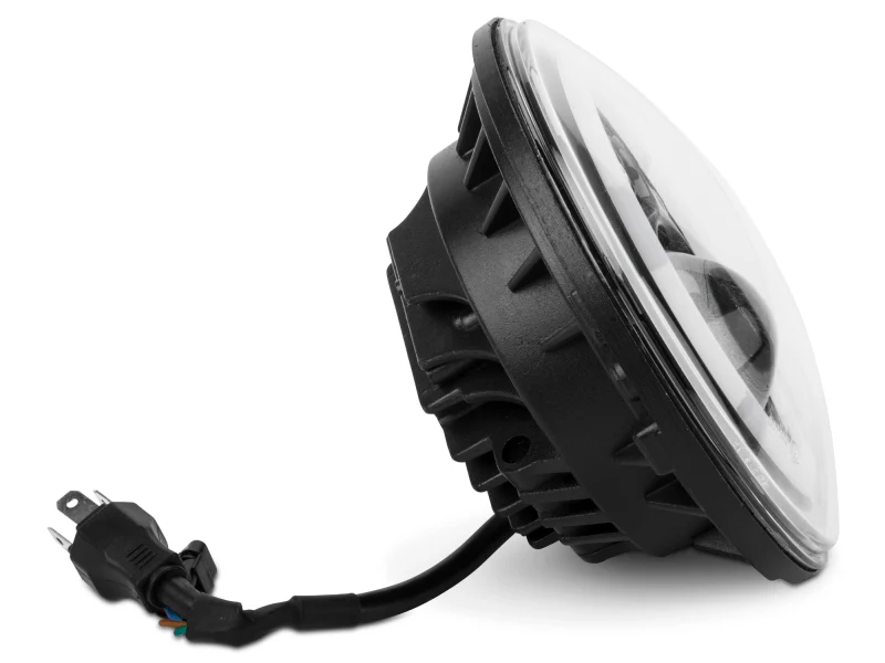 Raxiom 97-18 Jeep Wrangler TJ/JK Axial Halo Headlights w/ DRL Amber Signals- Blk Hsng (Clear Lens) - Image 7