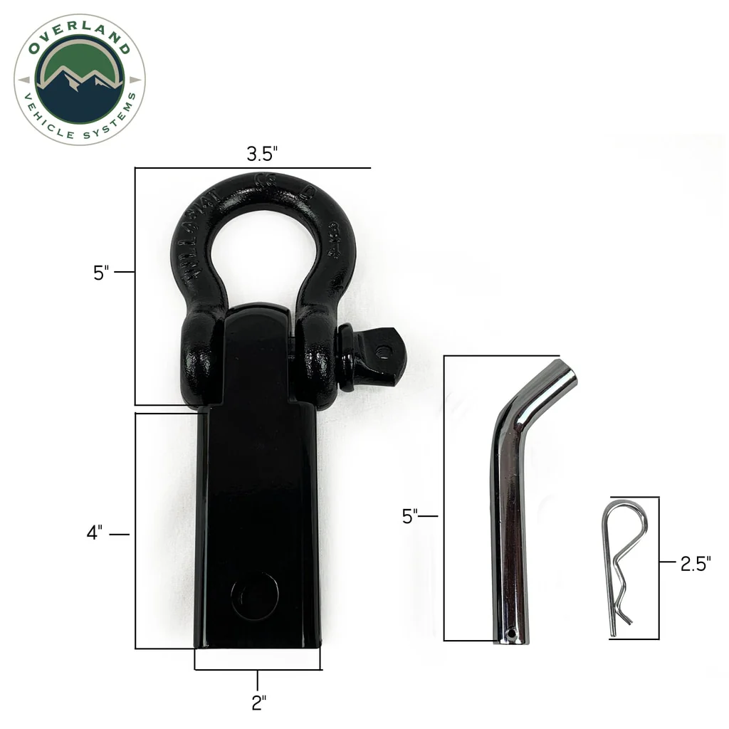 Receiver Hitch D-Ring Receiver Mount Recovery Shackle Overland Vehicle Systems - 19109901 - Image 7