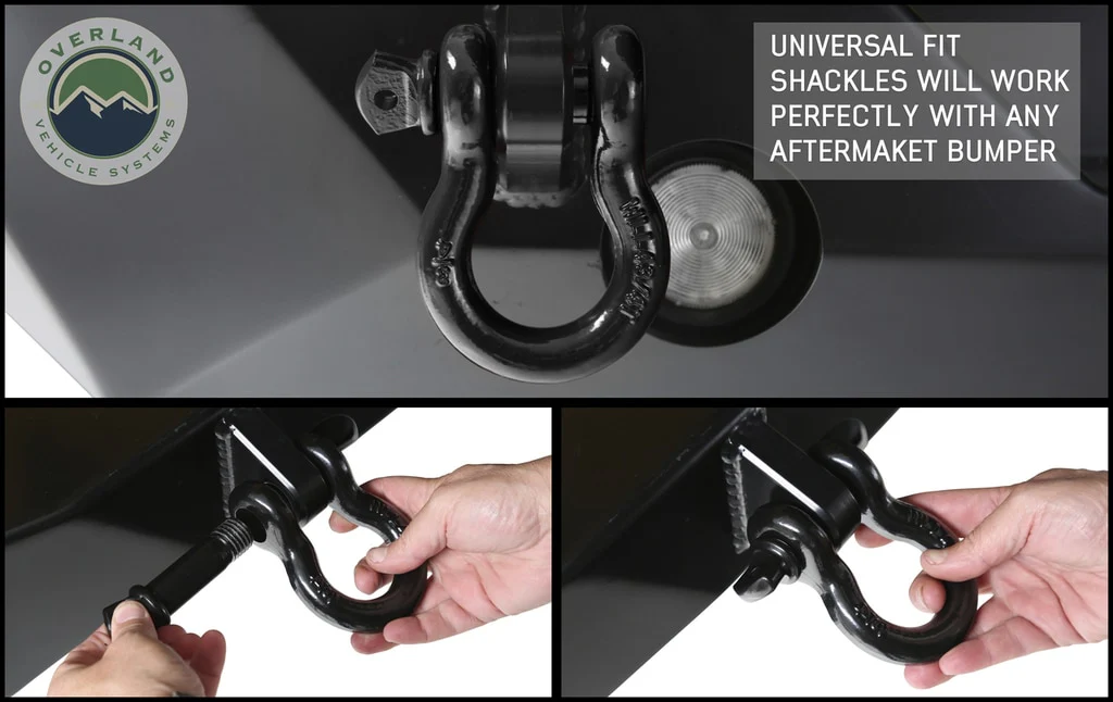 Recovery Shackle 19019901 3/4 4.75 Ton Black Overland Vehicle Systems - 19019901 - Image 3