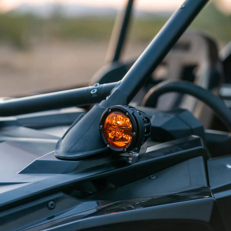 Rigid Industries 2017+ Polaris Pro R/Turbo R Revolve Amber PRO A-Pillar Light Kit - Image 3