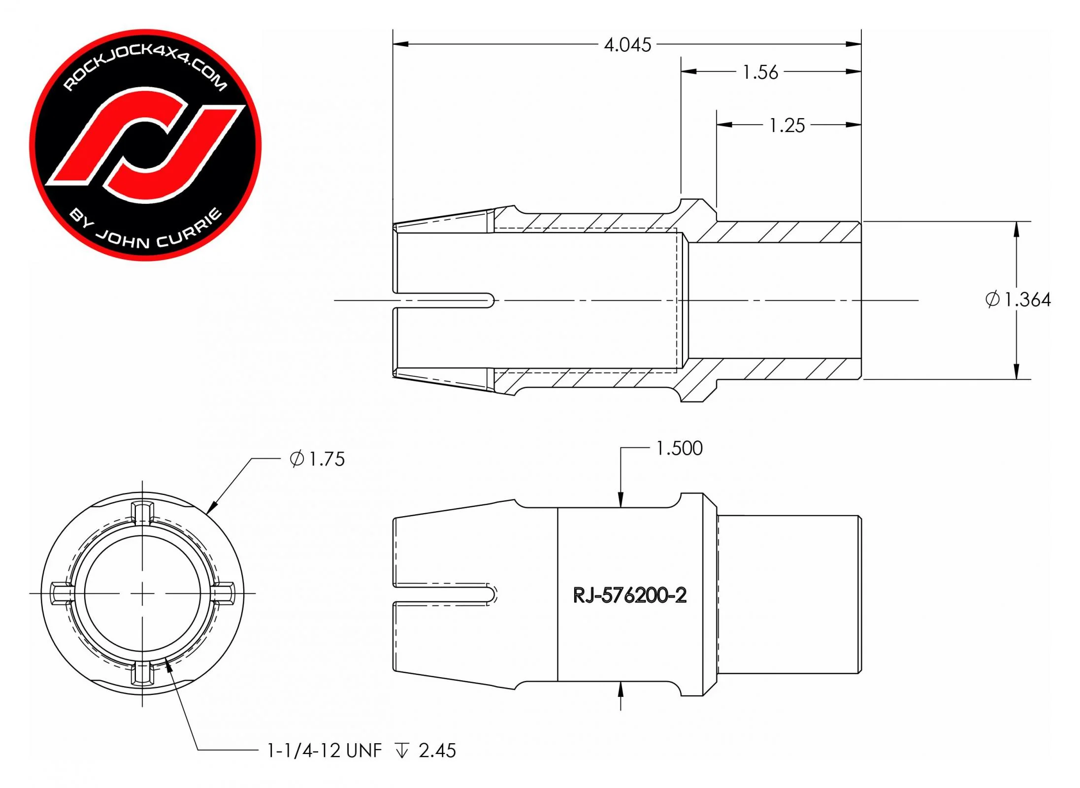 RockNut Kit (Nut and Bung) 1 1/4 Inch LH Thread RockJock 4X4 - RJ-576200-102 - Image 5
