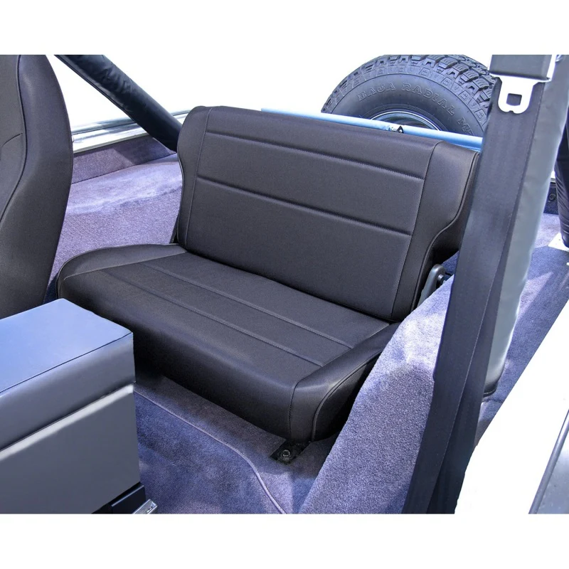 Rugged Ridge Fold&Tumble Rear Seat Black Denim 76-95 Jeep CJ / Jeep Wrangler - Image 2