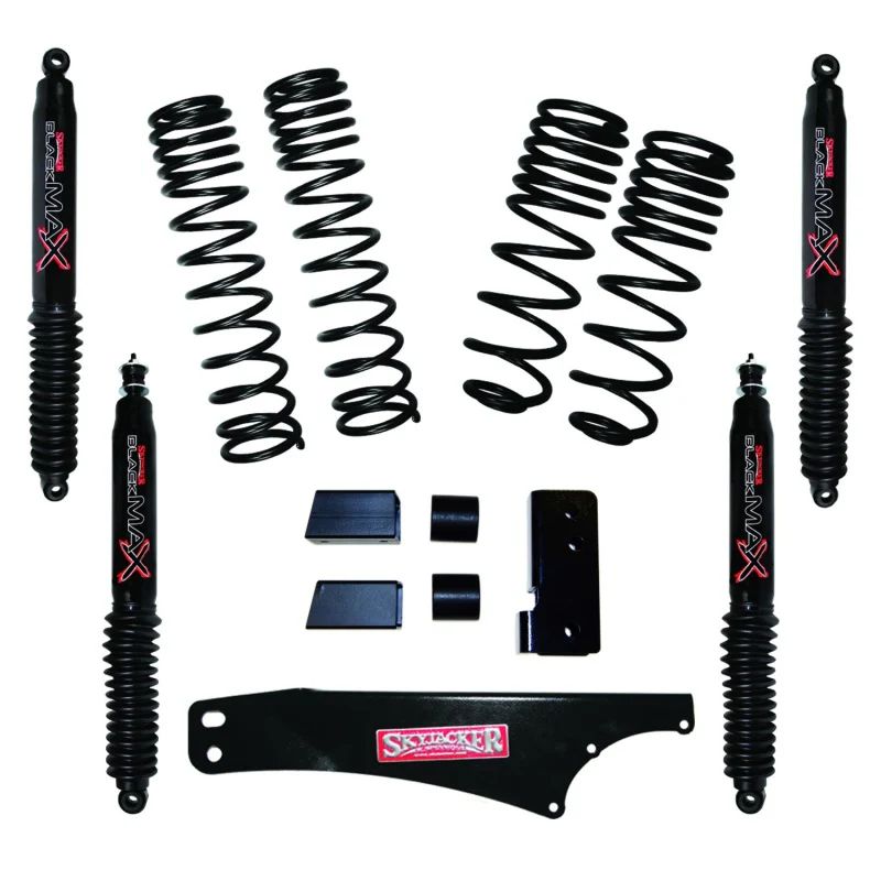 Skyjacker 2007-2018 Jeep Wrangler JK 4 Door 4WD Long Travel 2in-2.5in Lift Kit w/Black Max Shocks - Image 2