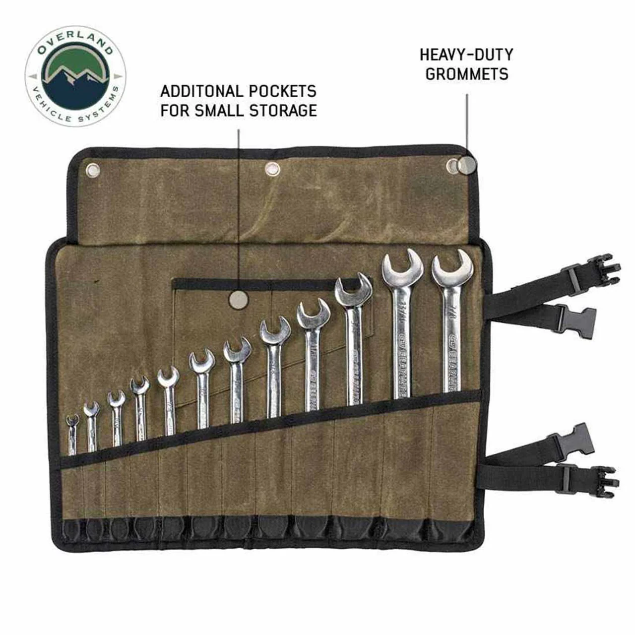 Small Wrench Tool Roll (12 Slot) Number 16 Waxed Canvas Overland Vehicle Systems - 21209941 - Image 4