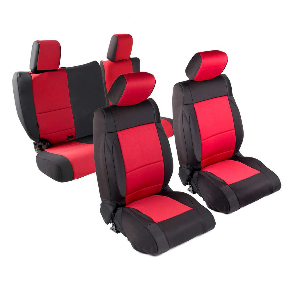 Smittybilt Neoprene Seat Cover Set Front/Rear - Red 471630