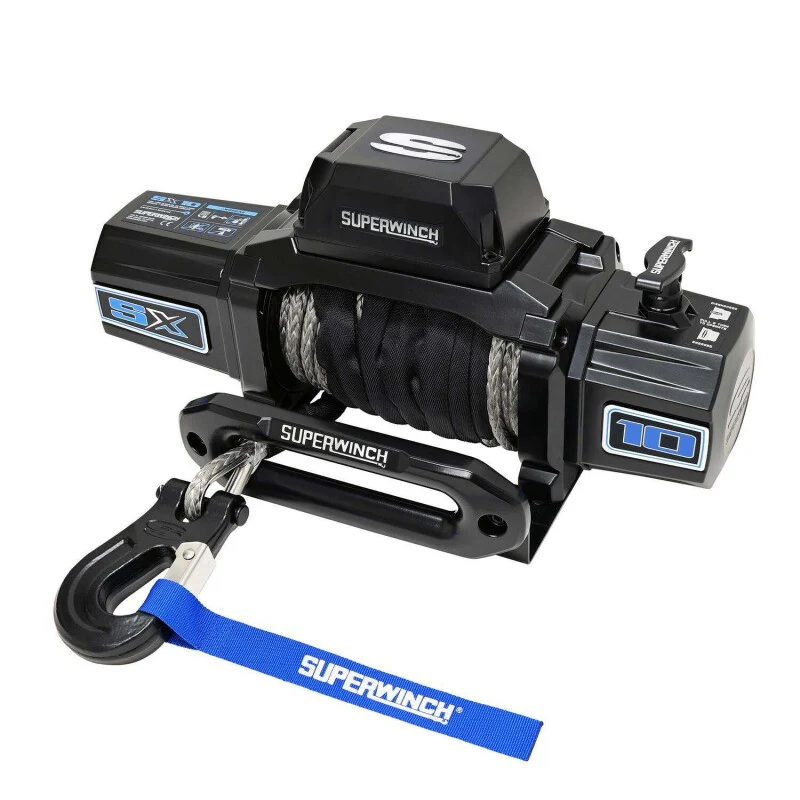 Superwinch 10000 LBS 12V DC 3/8in x 80ft Synthetic Rope SX10SR Winch - Semi Gloss Black - Image 8