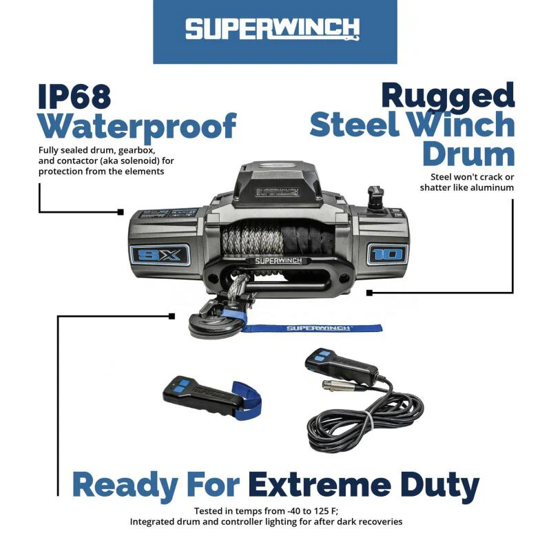 Superwinch 12000 LBS 12V DC 3/8in x 85ft Wire Rope SX 12000 Winch - Graphite - Image 16