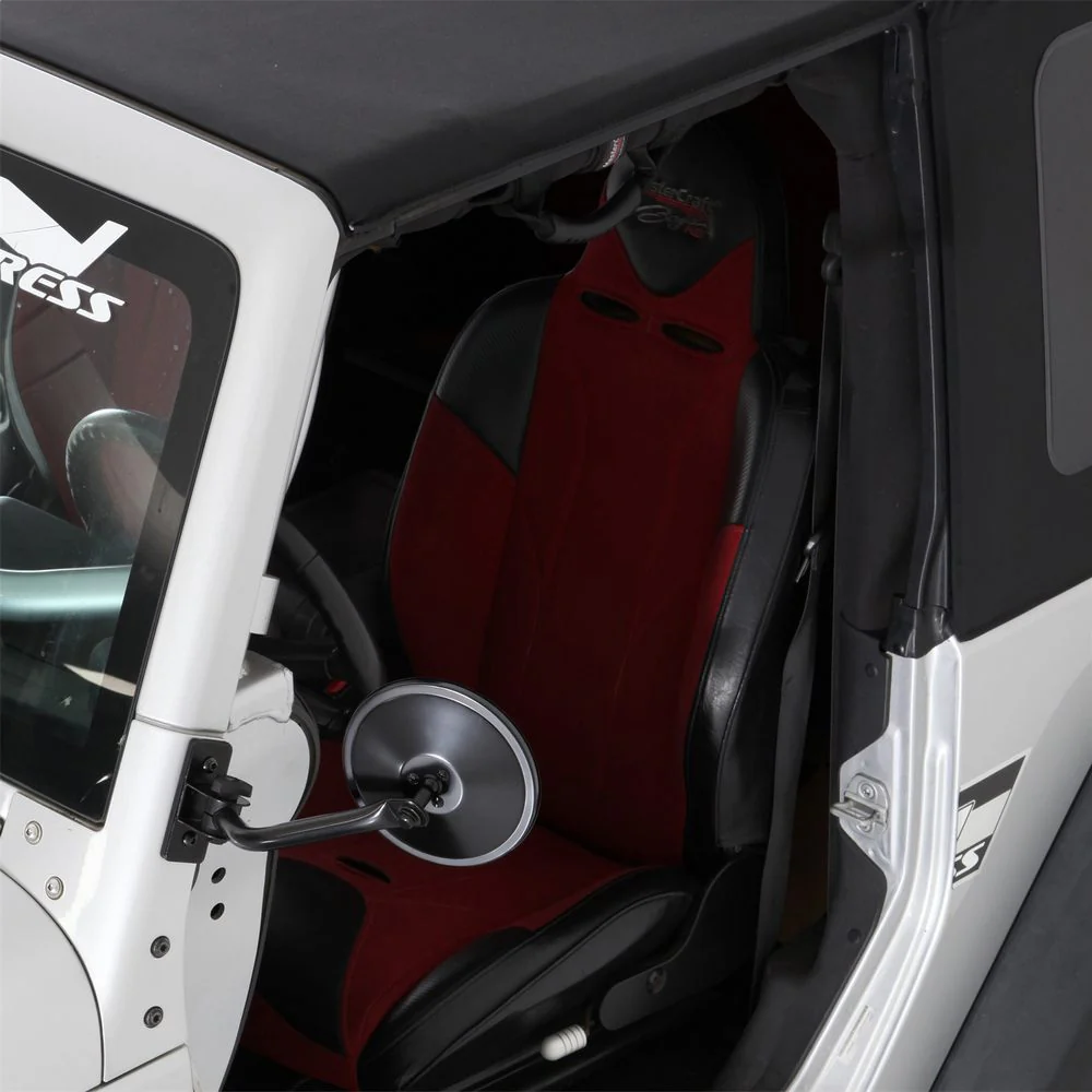 TJ/JK TRAIL MIRRORS BLACK 6IN ROUND PAIR - Image 9