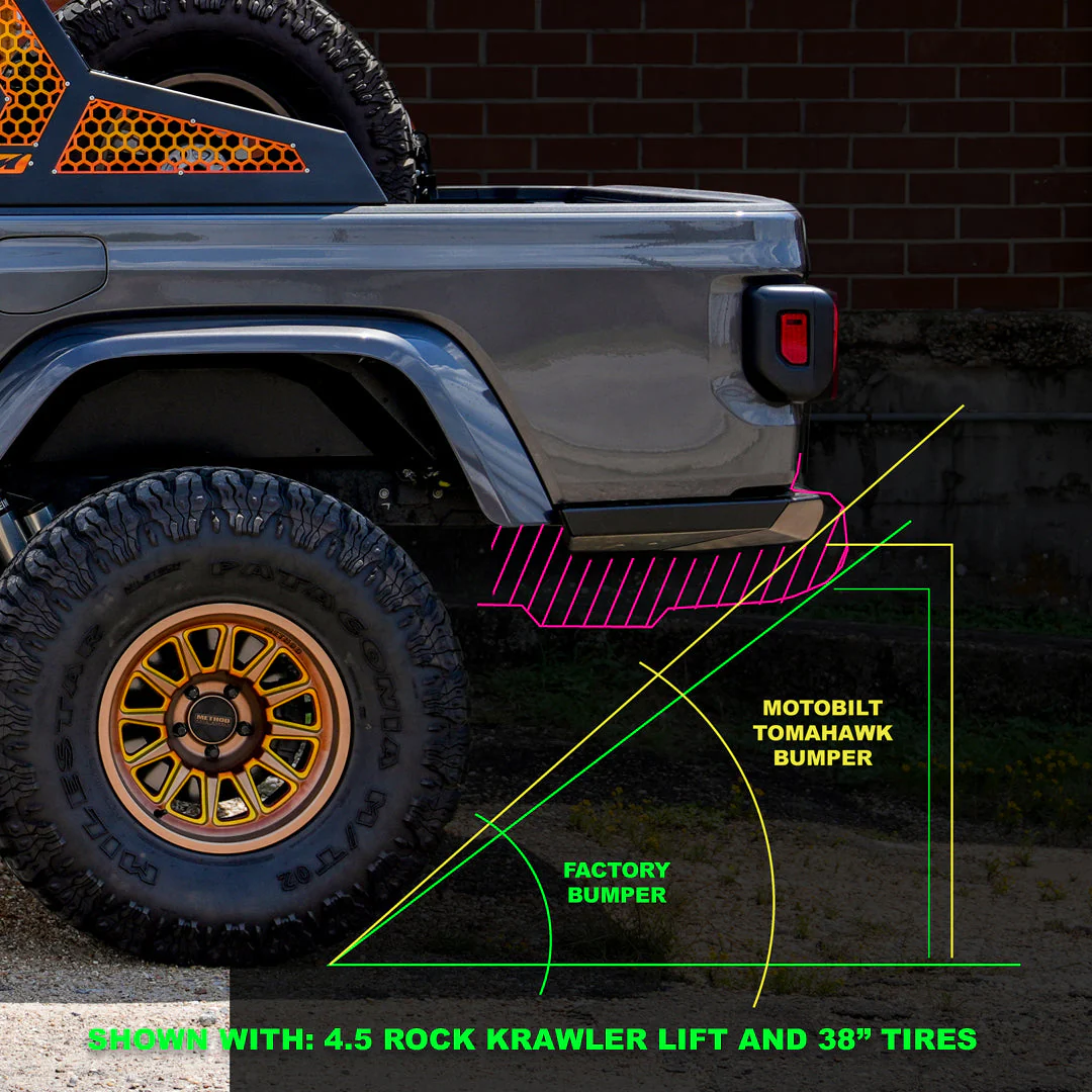Tomahawk High Clearance Rear Bumper for Jeep JT Motobilt - MB1262 - Image 5