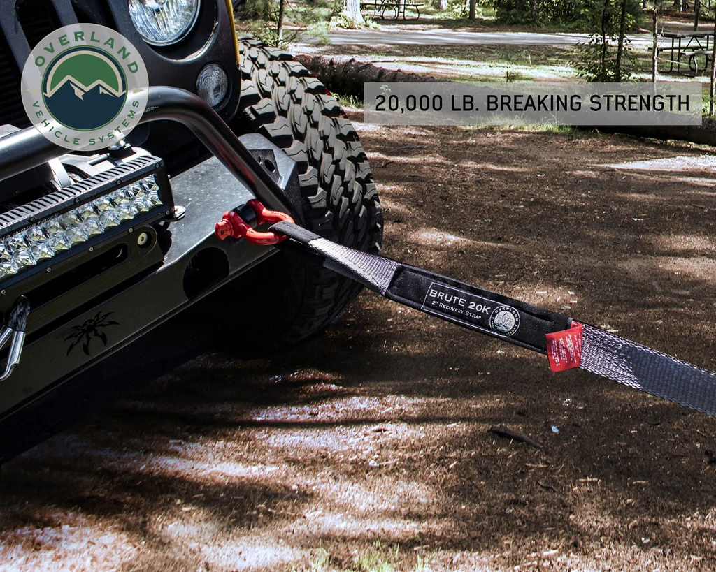 Tow Strap 20000 lbs - 2 x 30' Gray With Black Ends Overland Vehicle Systems - 19059916 - Image 8