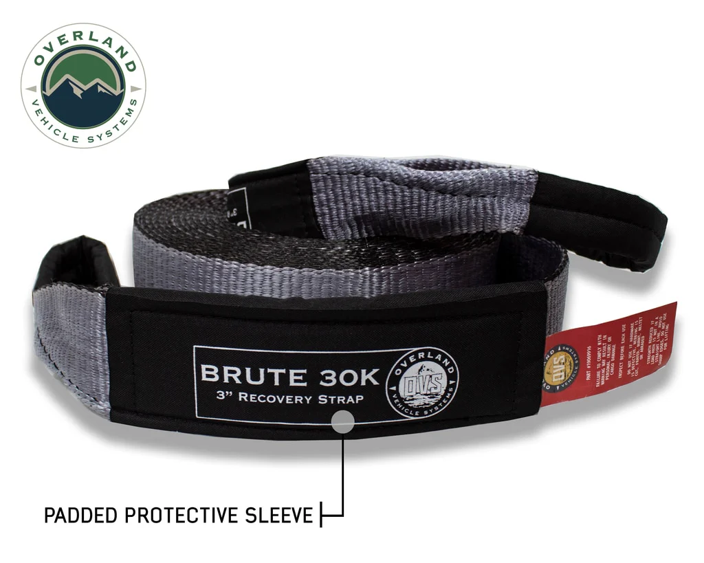 Tow Strap 30 30,000 lb. 3 x 30' Gray Storage Bag Overland Vehicle Systems - 19069916 - Image 2
