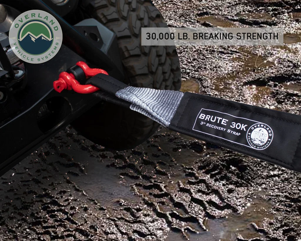 Tow Strap 30 30,000 lb. 3 x 30' Gray Storage Bag Overland Vehicle Systems - 19069916 - Image 8