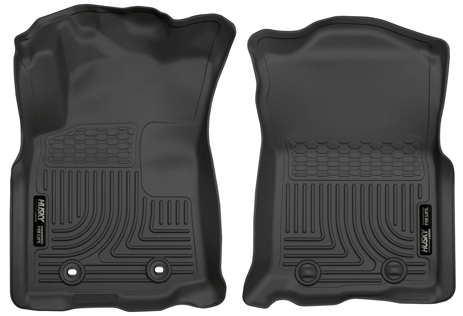 Husky Floor Liners Front 2016 Toyota Tacoma Auto Trans WeatherBeater-Black - 13951