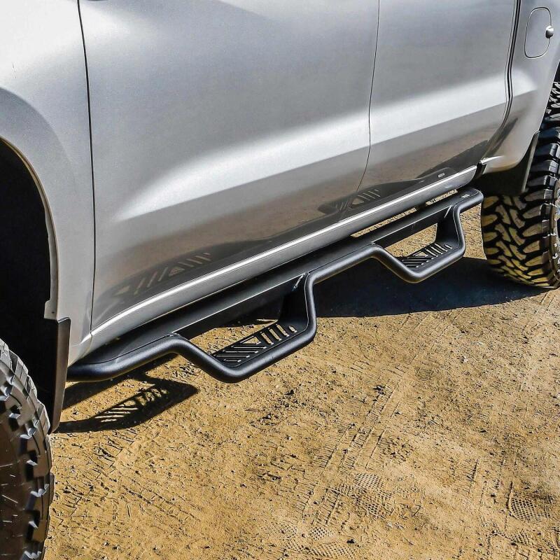 Westin 19-22 Chevrolet Silverado / GMC Sierra Crew Cab Outlaw Nerf Step Bars - Textured Black - Image 3