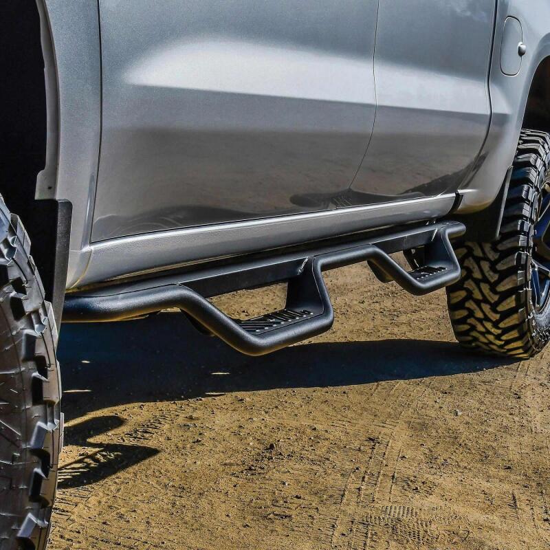 Westin 19-22 Chevrolet Silverado / GMC Sierra Crew Cab Outlaw Nerf Step Bars - Textured Black - Image 4
