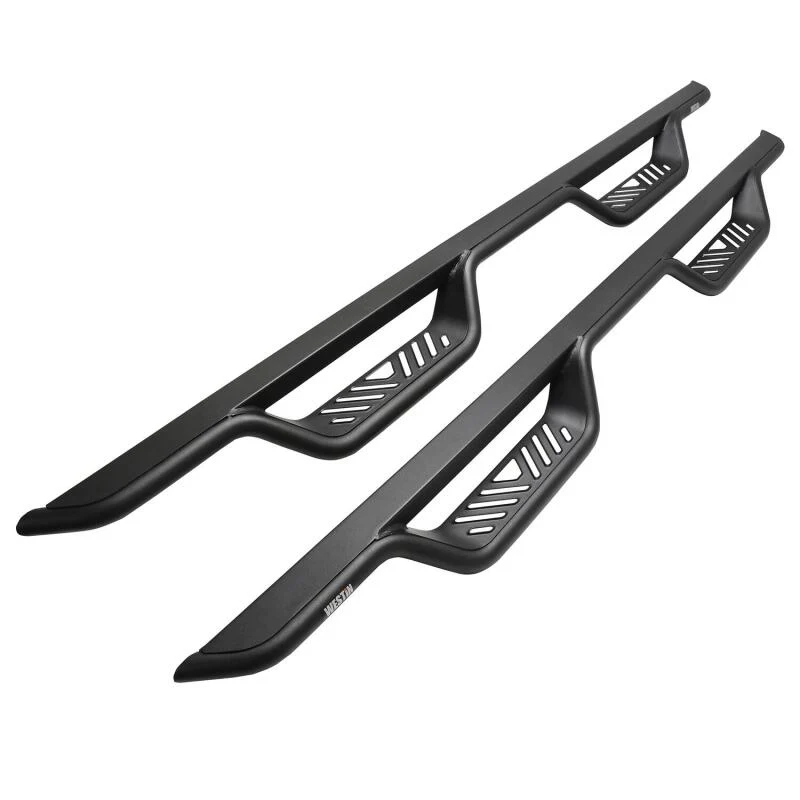 Westin 19-22 Chevrolet Silverado / GMC Sierra Crew Cab Outlaw Nerf Step Bars - Textured Black - Image 8