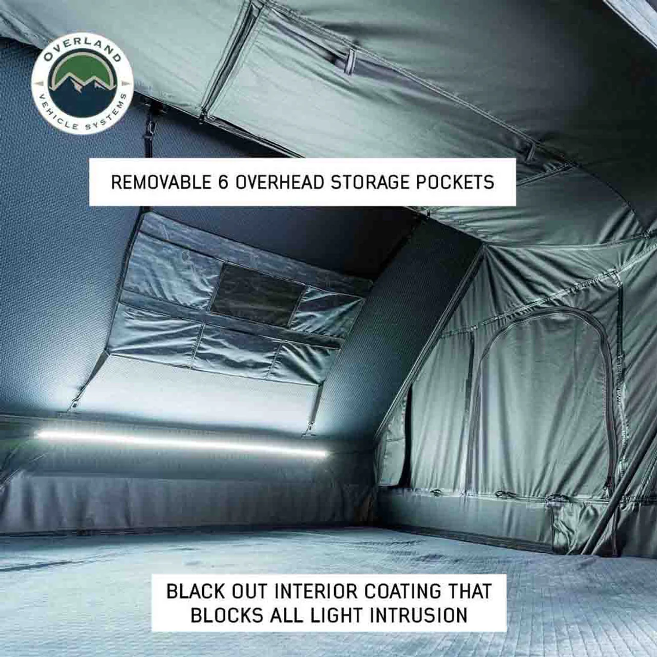 XD Everest 2 - Cantilever Aluminum Roof Top Tent, 2 Person, Grey Body and Black Rainfly Overland Vehicle Systems - 18489902 - Image 6