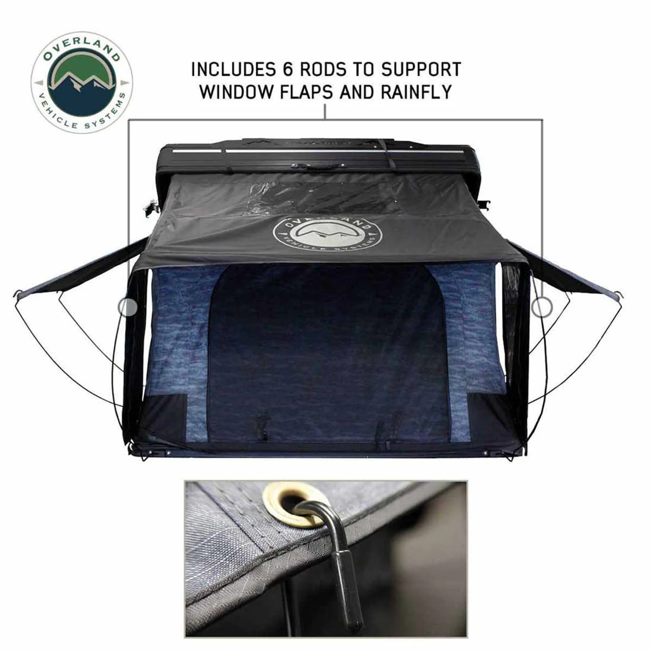 XD Everest 2 - Cantilever Aluminum Roof Top Tent, 2 Person, Grey Body and Black Rainfly Overland Vehicle Systems - 18489902 - Image 7