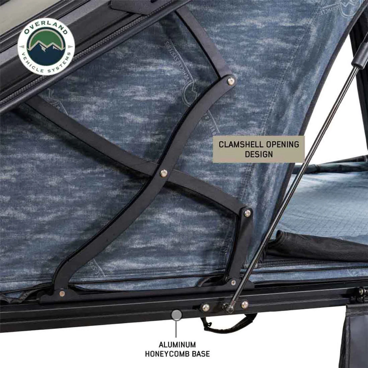 XD Lohtse - Clamshell Aluminum Roof Top Tent, 2 Person, Grey Body and Black Rainfly Overland Vehicle Systems - 18589902 - Image 7