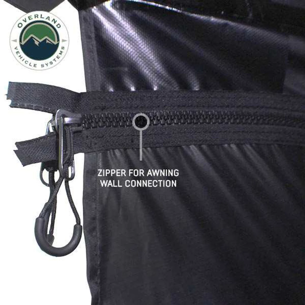 XD Nomadic 270 - Awning Wall 1 W/Black Out, Driver Side, Black Body, Black Trim W/Storage Bag Overland Vehicle Systems - 19690003 - Image 7