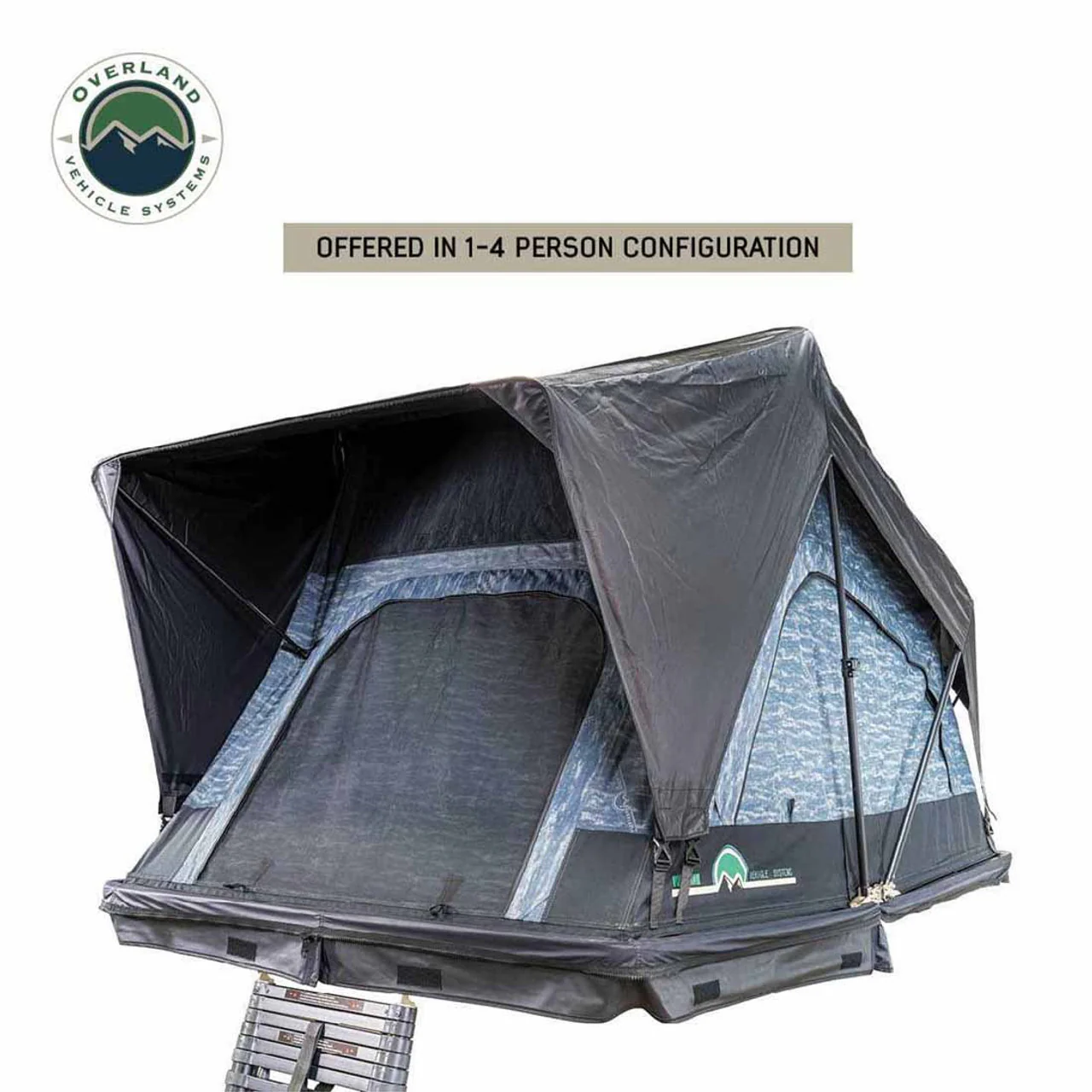 XD Sherpa S3S - Soft Sided Roof Top Tent, 3 Person, Grey Body and Black Rainfly Overland Vehicle Systems - 18209903 - Image 11