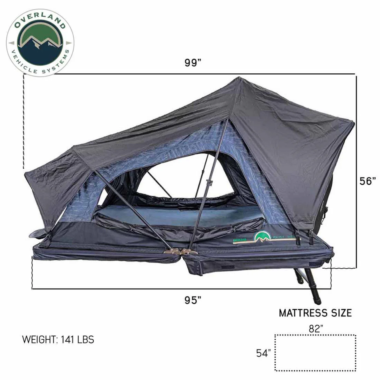 XD Sherpa S3S - Soft Sided Roof Top Tent, 3 Person, Grey Body and Black Rainfly Overland Vehicle Systems - 18209903 - Image 12