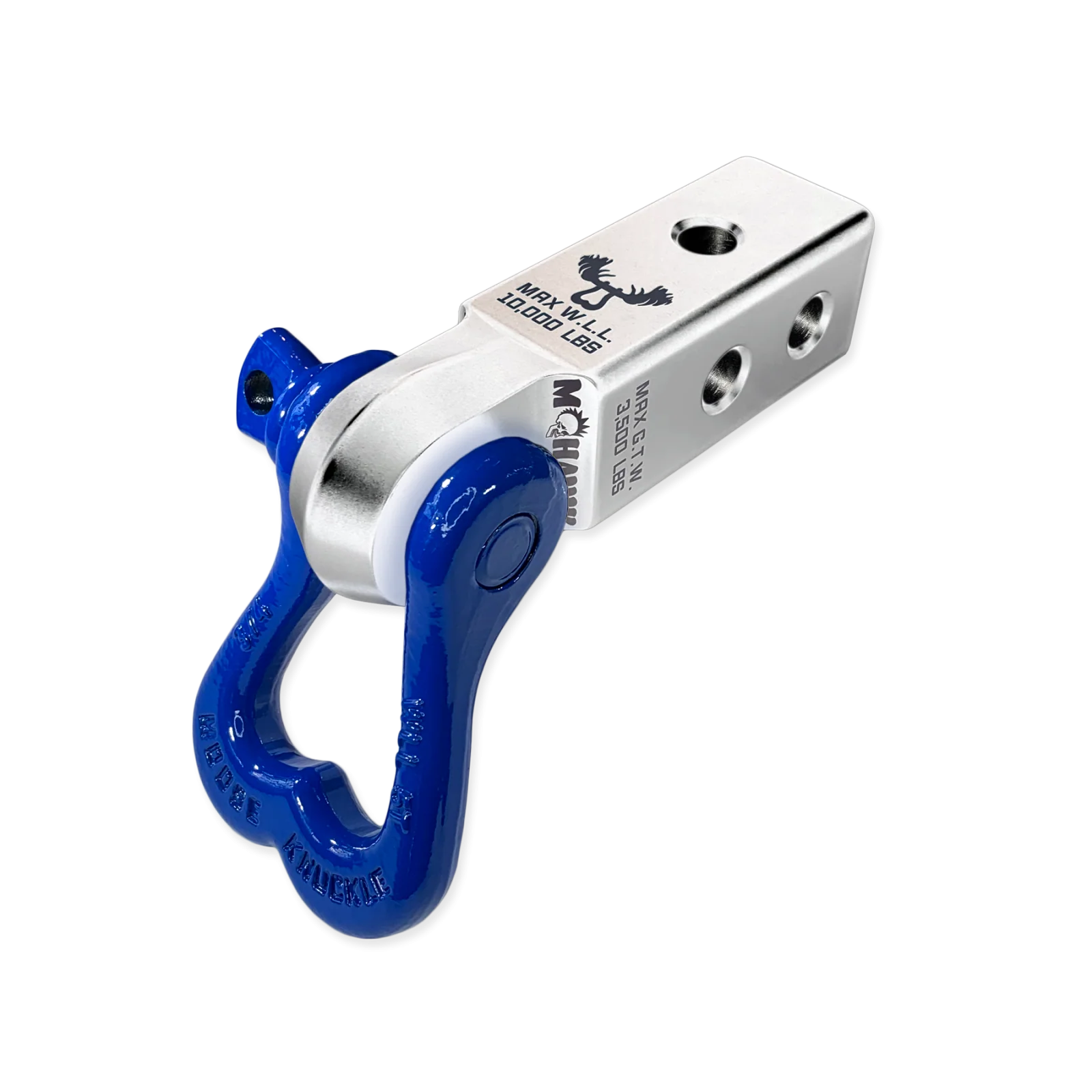 XL 3/4 Shackle and Mohawk 2.0 Receiver Combo Atomic Silver / Blue Balls Moose Knuckle Offroad - FN000022-402 - Moose Knuckle Offroad