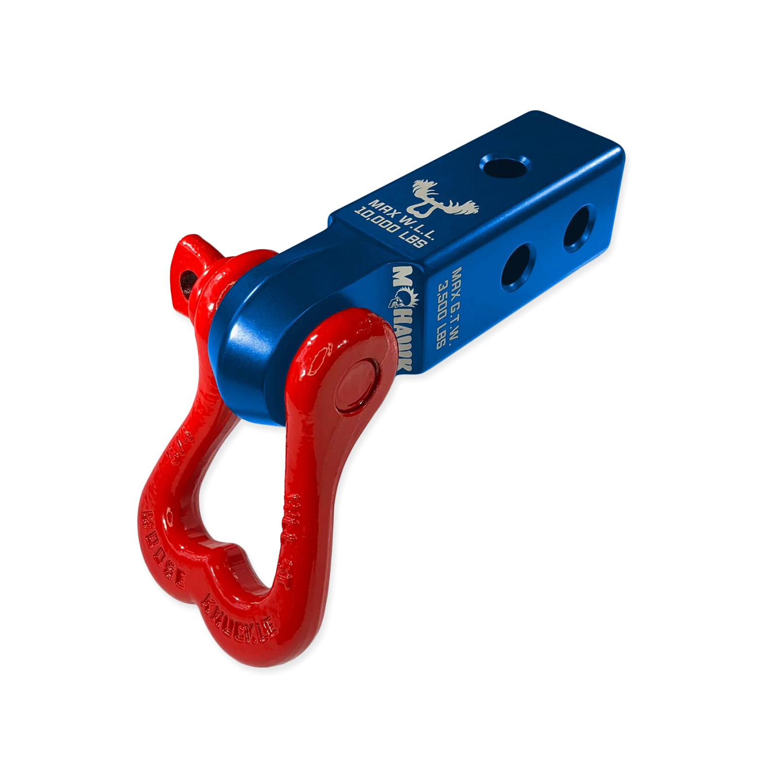 XL 3/4 Shackle and Mohawk 2.0 Receiver Combo Blue Pill / Flame Red Moose Knuckle Offroad - FN000022-206 - Moose Knuckle Offroad