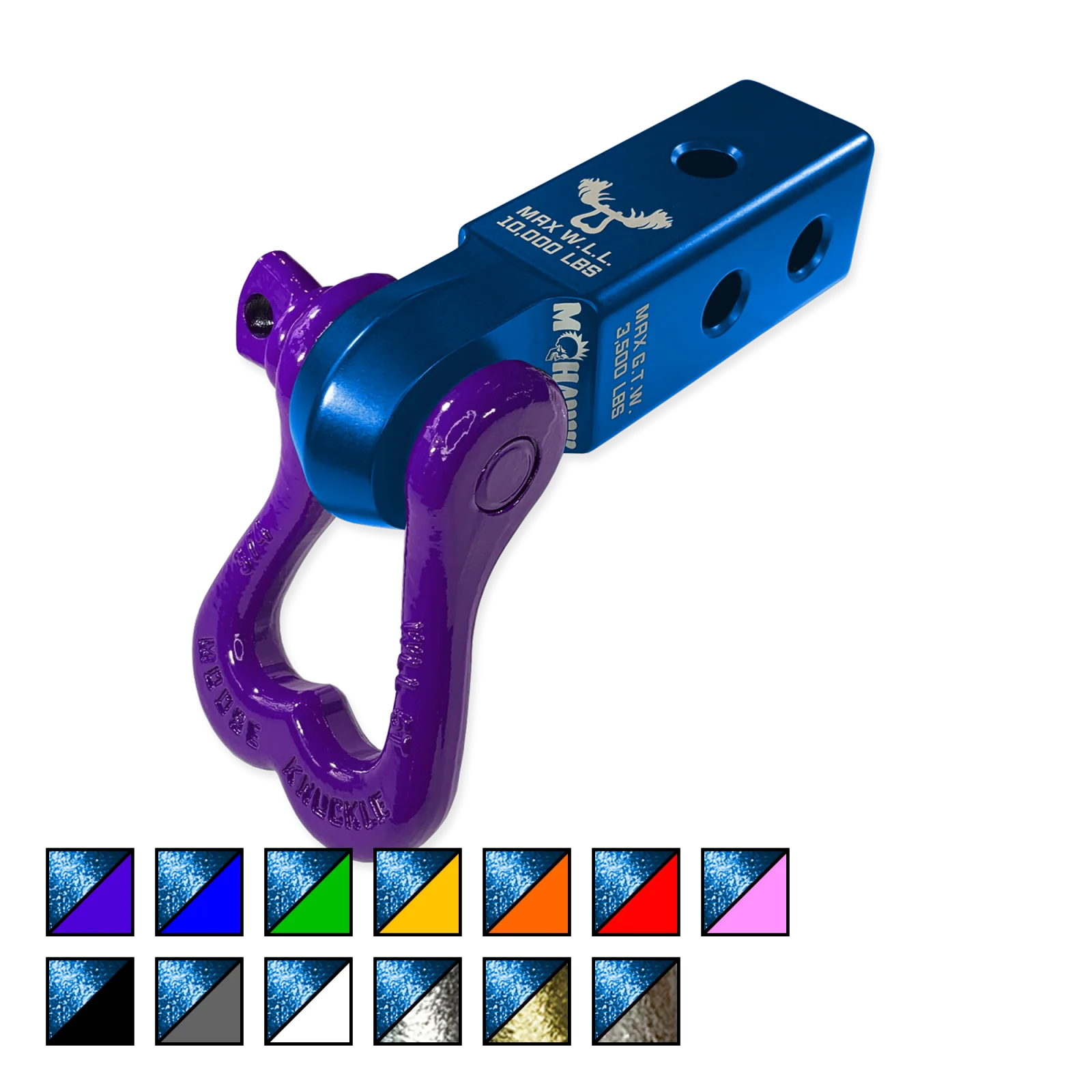XL 3/4 Shackle and Mohawk 2.0 Receiver Combo Blue Pill / Grape Escape Moose Knuckle Offroad - FN000022-201 - Moose Knuckle Offroad