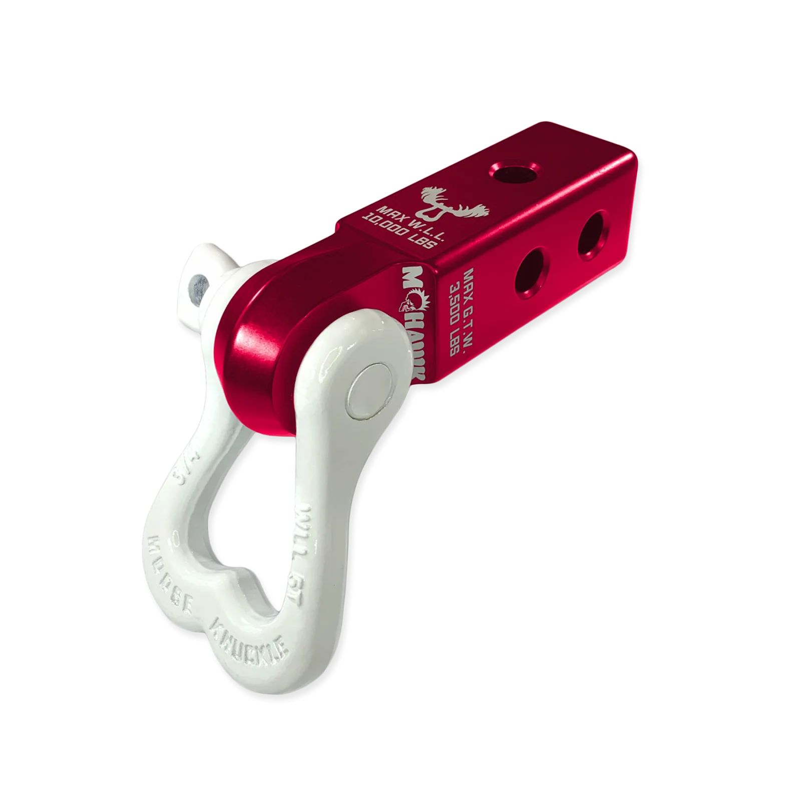 XL 3/4 Shackle and Mohawk 2.0 Receiver Combo Red Rum / Pure White Moose Knuckle Offroad - FN000022-110 - Moose Knuckle Offroad
